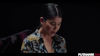 STUCK in the Washing Machine! Trans Shemale Grows Futa Cock And Fucks Female Slut with Anal Creampie